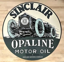 SINCLAIR OPALINE MOTOR OIL 36" METAL SIGN! - FREE SHIPPING!