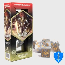 Paladin Class Dice - Set of 14 White Grey - Sirius Dice D&D RPG