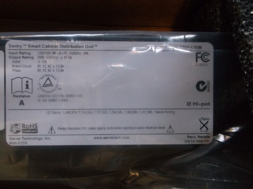 NEW SERVER TECHNOLOGY CL-24VY-L30M SENTRY SMART CABINET DISTRIBUTION UNIT - Picture 2 of 2
