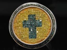 Men's  2Ct Blue Topaz &Yellow Diamond Men's Wedding Ring 14K White Gold Plated