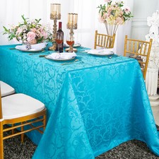 Wedding Linens Inc.90" x 132" Rectangular Damask Jacquard Polyester Tablecloths