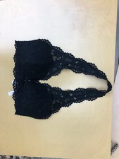 Xhilaration Womens Halter Bralette Size M Lightly Lined Black Lace Bra