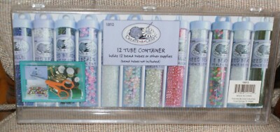 12 Tube Clear Storage Container  Box Organizer for Beads Crafts Fast Shipping 