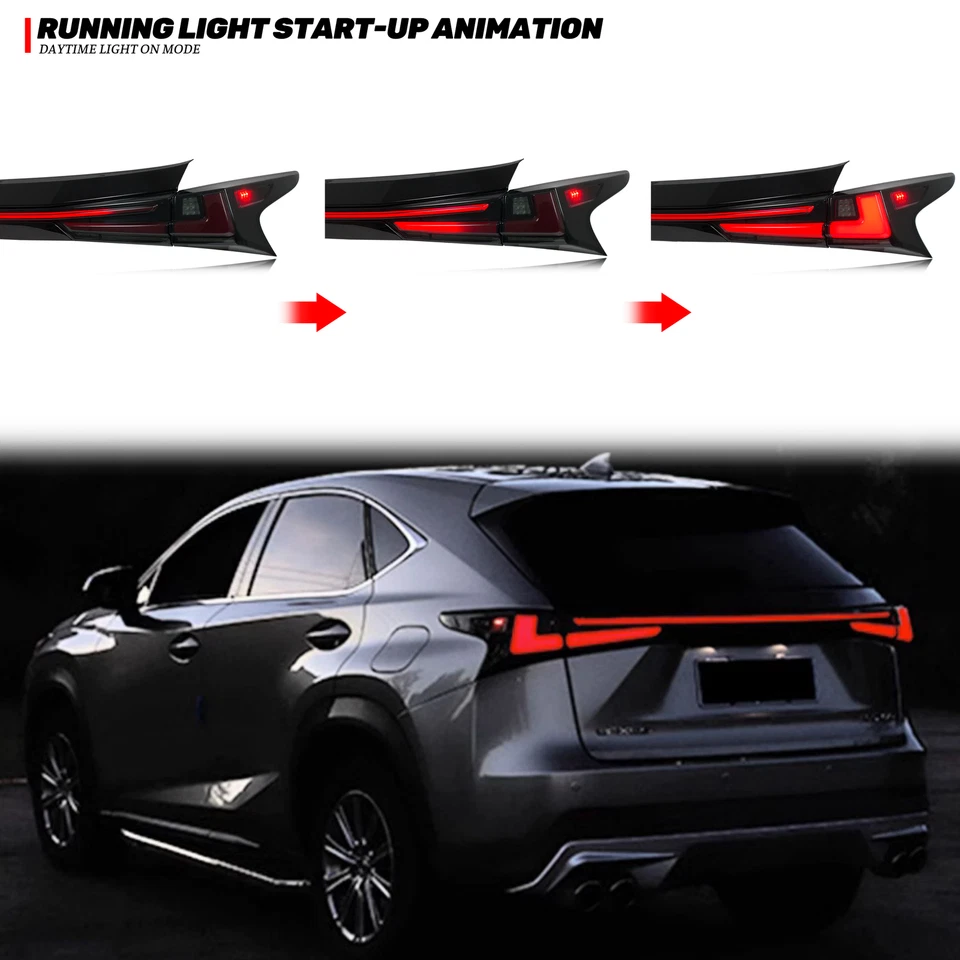 Lanternas traseiras de LED pretas lâmpada de porta-malas para Lexus NX300 NX300h NX200t 2015-2021 F Sport - Imagem 3 de 4