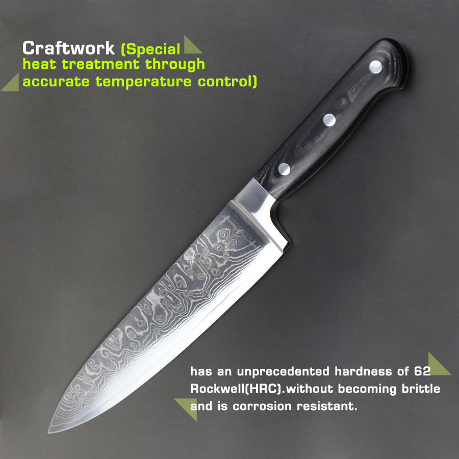 5Pcs Set Knives inches chef knife layers Japanese Damascus steel