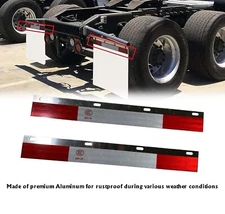 24"x3" Pair Aluminum Mud Flap Hanger Top Plates Reflector for Semi Truck Trailer
