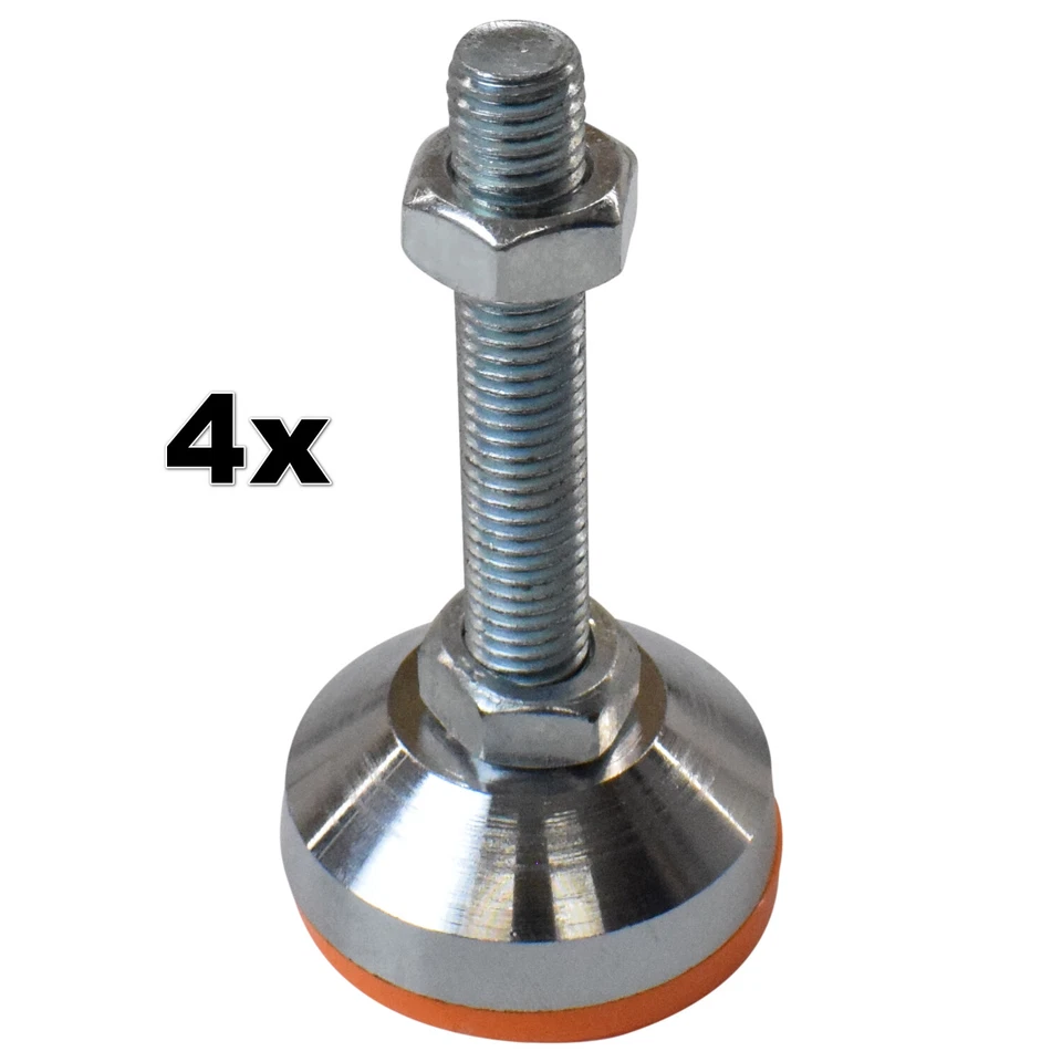 TIVENDIS 4x M12 Ø50x90mm Schwerlast Maschinenfuß Gerätefuß Maschinenschuh Stahl (SET)