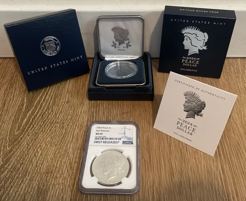 2024 Uncirculated Peace Silver Dollar First Release NGC MS-69 W/ OGP
