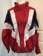 Amanda Smith Sport XL Vintage Windbreaker Nylon Red White Blue Patriotic 1980s