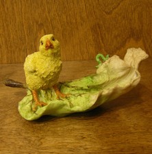 Top Collection Enchanted Story Fairy Garden 4301 BABY CHICK on LEAF, 3.5" NIB