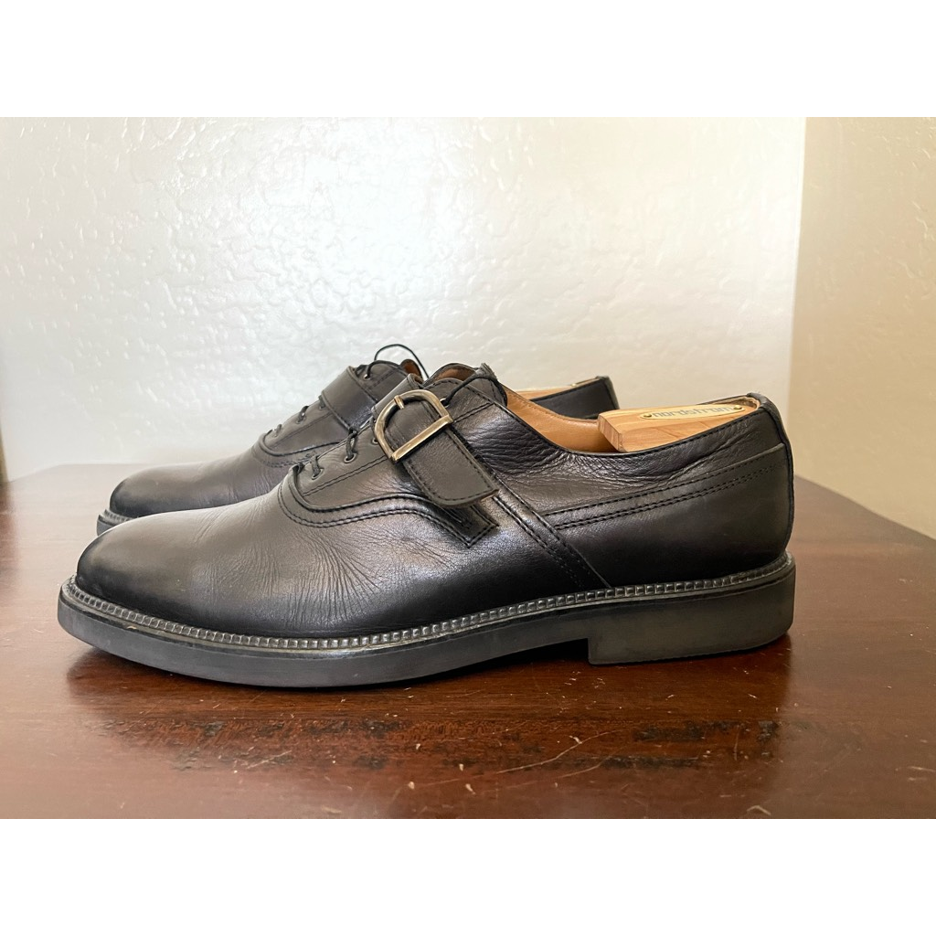 Cable & Co. Men\'s Black Tie Oxford Lace-up Dress Shoes Made in Italy Size 15 Cable & Co. Mens Oxford Dress Shoes Black Almond Toe Buckle  main image 2