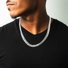 10MM Handmade Tight Link Miami Cuban Chain In 999 Silver | Miami Links  24in