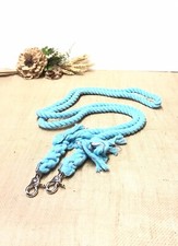 pony rein Cotton Rope Reins Blue  1/2” Soft Cotton
