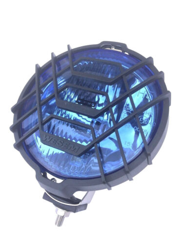Blau chrom rund H3 Halogen Fernscheinwerfer Fernlicht 12V 24V E20 mit Glühbirnen - Bild 1 von 9