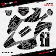 Black & Gray Slick Camo Racing Graphics Kit fits Honda CRF150 03-07 CRF 150