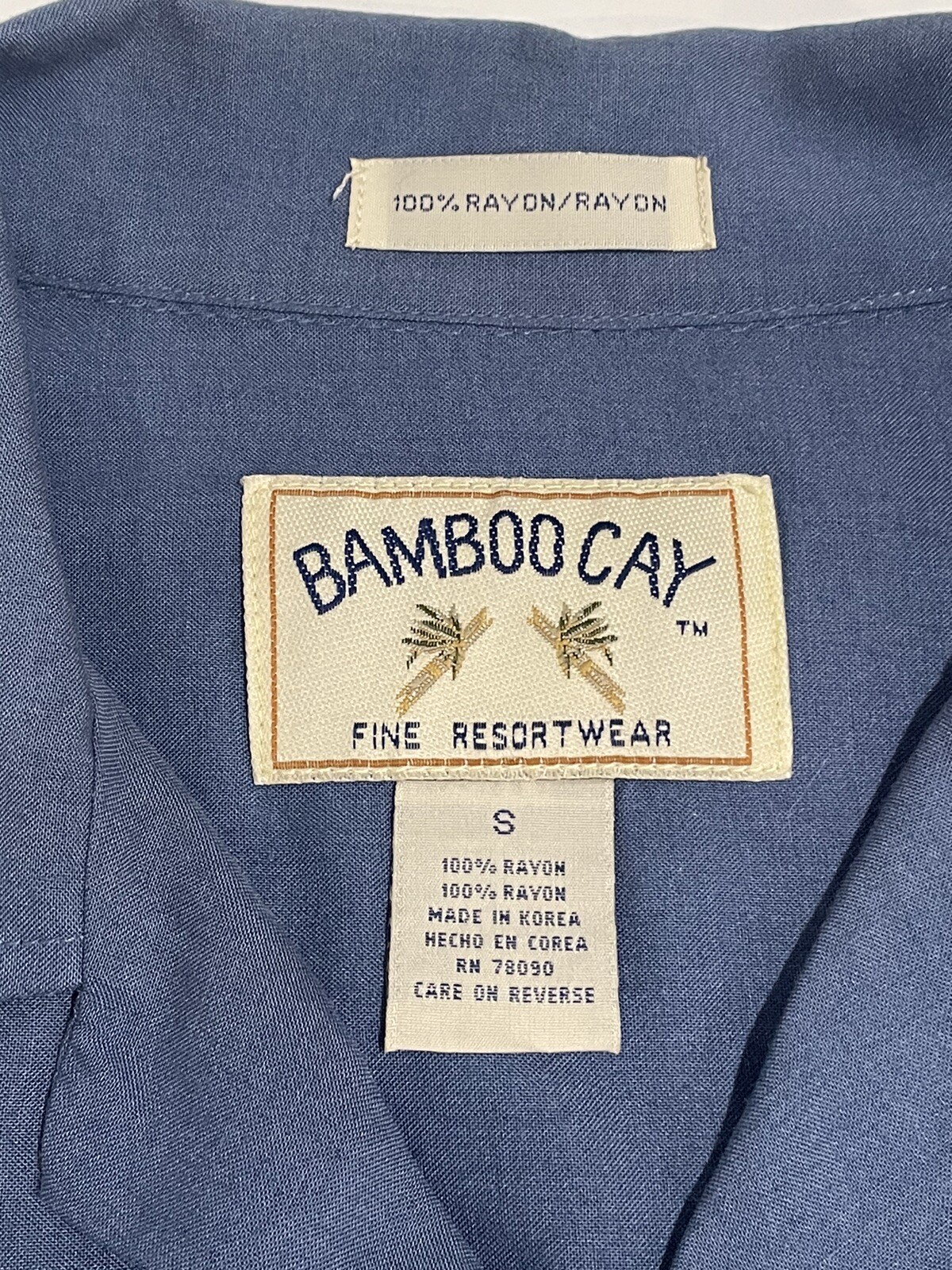 Bamboo Cay Men's Solid/Bamboo Button Up Shirt Blu… - image 3