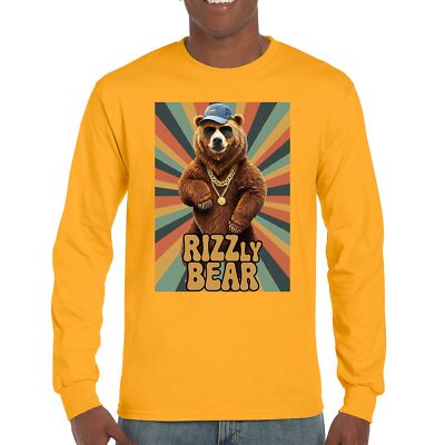 Rizzly Bear Funny Long Sleeve T-shirt Charisma Pun Charming Meme Grizzly Dating
