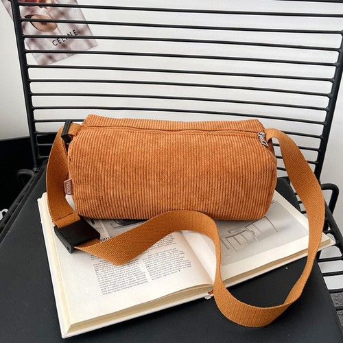 Lightweight Crossbody Bags Corduroy Travel Makeup Bag Fashion Shoulder Bag - Picture 12 of 13