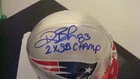 DEION BRANCH AUTOGRAPHED NEW ENGLAND PATRIOTS MINI HELMET SIGNED 2X SB JSA AUTH