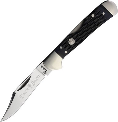 BOKER TREE BRAND KNIVES 110873 BLACK JIGGED BONE COPPERHEAD LOCKBACK KNIFE