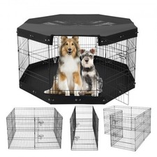NEW HOT/ Dog Playpen, 8 Pcs 30"H x 24"W Panels Foldable Metal Pet Exercise Pen,