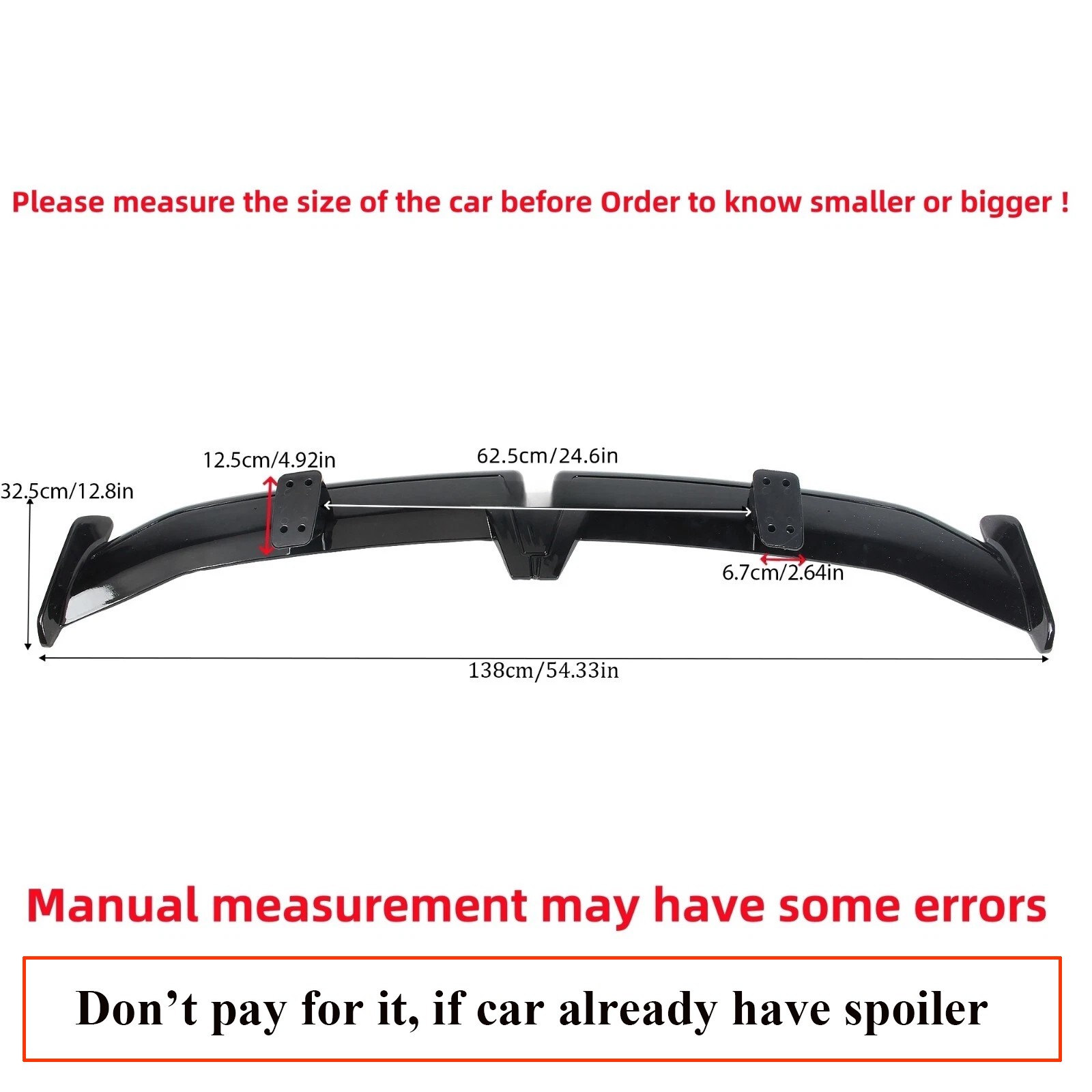 Fits Bentley Continental GT Convertible 20-24 Trunk Spoiler Pro Style Universal