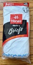 Vintage 1997 Hanes Mens Briefs Underwear Size 32 Pack of 3 New Old Stock