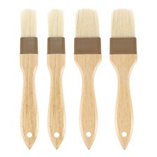 2-Set Pastry Brush, Wooden Handle Natural Bristle Basting Brush 1 1.6"
