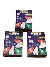 NEW Home Accents 24 Red/Green/Warm White C9 LED Lights 2X Brighter Lot Of 3
