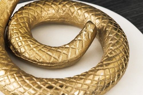 Beistelltisch WILDLIFE COBRA - 65cm - gold - weiß - Marmor - Schlange - handmade - Bild 8 von 10