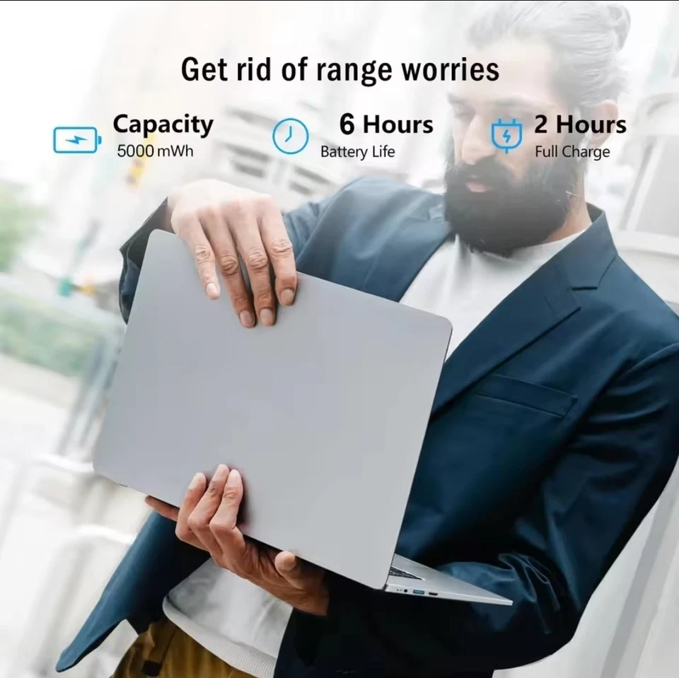 Notebook Pc Portatile Atom Ram 12Gb SSD 256Gb Win11 Pro 14" FHD - Immagine 3 di 4