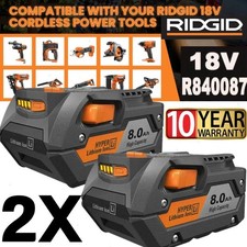 2 PACK For Ridgid 18V R840089 8.0Ah Lithium-ion Battery Rigid 18 Volt R840087