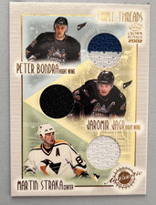 2002 Crown Royale Triple Threads Bondra/Jagr/Straka Game-Worn Jerseys Pacific