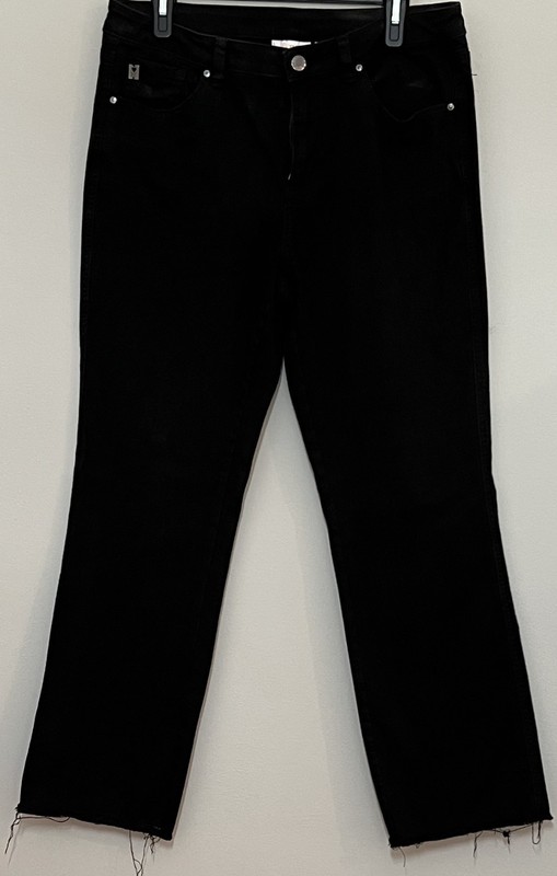 Belle by Kim Gravel Regular Primabelle Twill Frayed Baby Boot Jean Black SZ 14