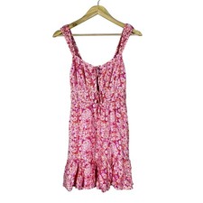 American Eagle Floral Fit & Flare Mini Dress Pink Boho Summer Size S