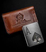 MuckMonkeys Poker Card Guard Protector Casino Chip ACE of Spades CASE INCLUDED