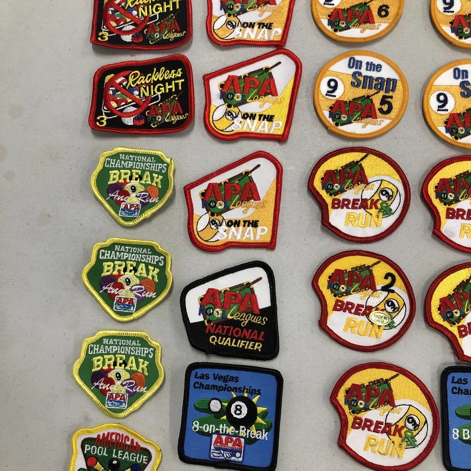 全新 71 个补丁 罕见 复古 各种 APA 台球 泳池联盟补丁 (#1 Zip — 第 3/4 张图片