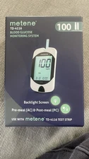 Metene TD-4116 Blood Glucose Monitor Kit, 100 Glucometer Strips, Exp 2029