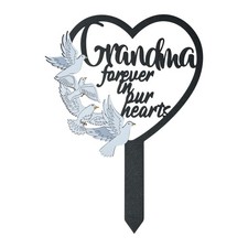 BUoonyer Stake Graves Cemetery Decorations - Grandma 11 x 7.9 inches, Black
