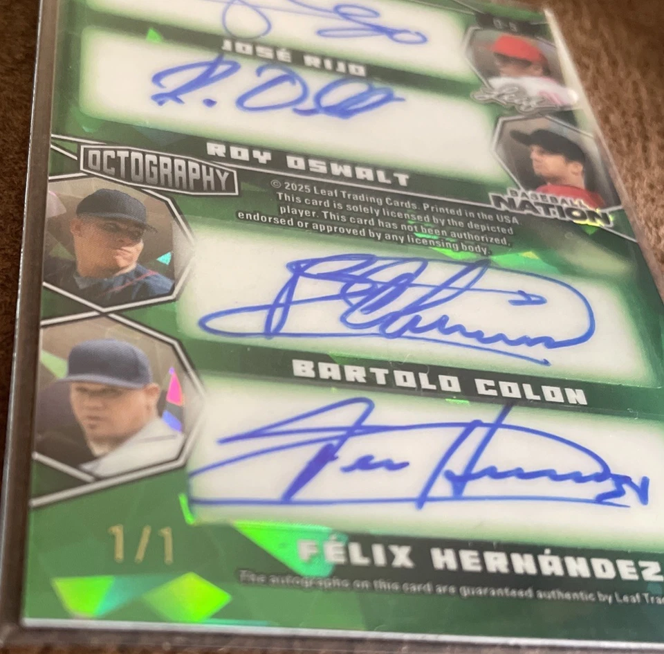 Leaf Baseball Nation 2025 #O-5 Gooden, Saberhagen, Stewart Octography Auto 1/1🔥 Foto 3 de 3