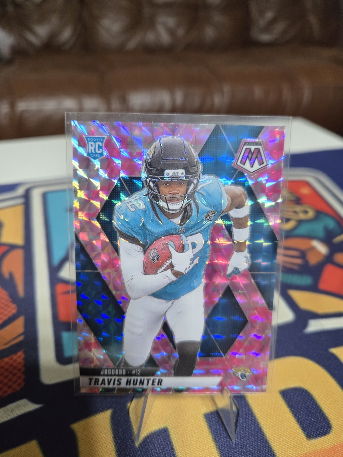 2025 Panini Mosaic - Rookies Travis Hunter #301 Camo Pink Mosaic Prizm (RC)