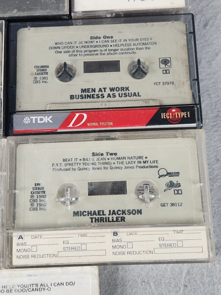 80s Pop Rock Cassette Lot 8 -Michael Jackson Cars Devo Asia Pat Benatar Untested Foto 3 de 4