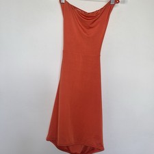 PrettyLittleThing Orange Cowl Neck Tie Back Sleeveless Midi Bodycon Dress US 4