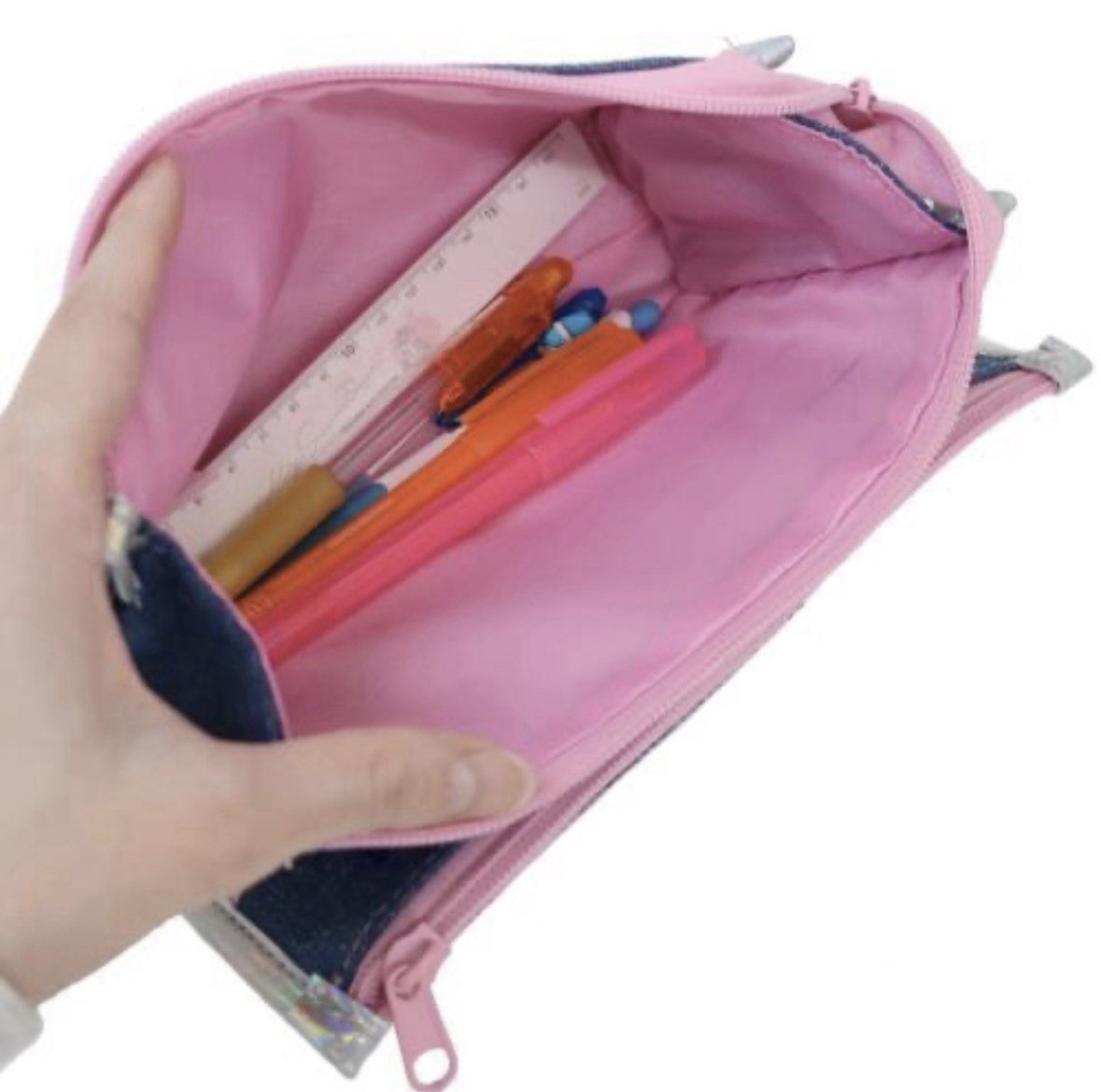Sanrio Characters Usahana Pencil Case Denim Double Zipper By Kamio Japan 2026NEW