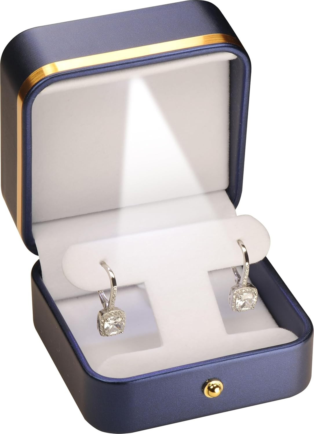 LED T Style Black Earring Gift Box for Dangling and Hoop Earrings Luxury PU