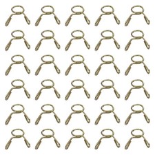 30Pcs 5mm ID 6.6mm OD Fuel Line Hose Clips 65Mn Spring Clips Clamps Gold