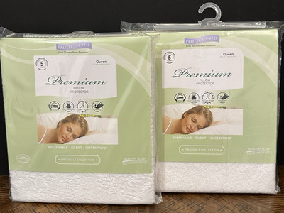 Protect-A-Bed Premium Waterproof Pillow Protector Queen 21''x31''   Set of 2 New