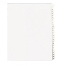 Index Dividers,Collated,1-25,Side Tab,8-1/2"x11",25/ST,White