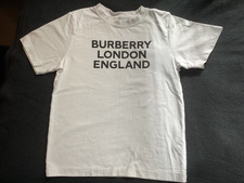Burberry Kids Mini Logo T-Shirt 8Y White  Black Graphic Spellout