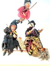 Vintage Halloween Witches, Lot of 3 - 14 in, ...